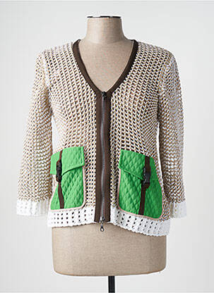 Vestă cu mâneci lungi bej TRICOT CHIC femme