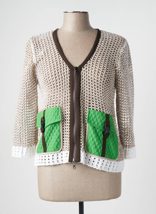 Vestă cu mâneci lungi bej TRICOT CHIC femme