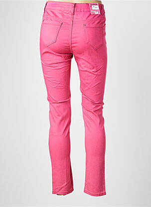 Pantalon slim țesătură poplin mărime normală roz X-MAX femeie