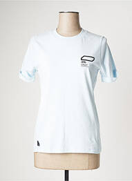 Tricou serigrafie mâneci scurte albastru LOOKING FOR WILD femeie