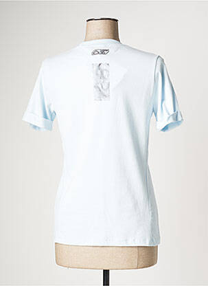 Tricou serigrafie mâneci scurte albastru LOOKING FOR WILD femeie
