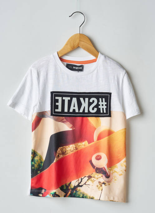 Tricou alb DESIGUAL băiat