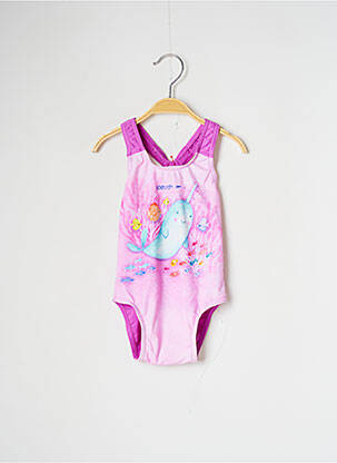 Costum de baie dintr-o singură piesă țesătură satinată roz SPEEDO fată