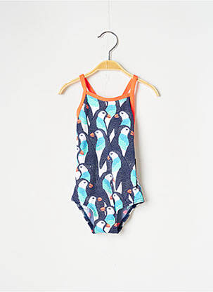 Costum de baie dintr-o singură piesă țesătură satinată albastru FUNKITA fată