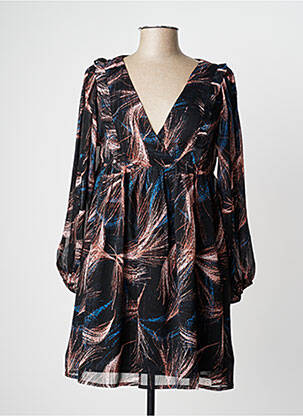 Rochie scurtă croială fluidă mâneci lungi negru MOLLY BRACKEN femeie