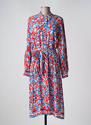 Rochie midi imprimeu floral mâneci lungi roșu TOMMY HILFIGER femeie