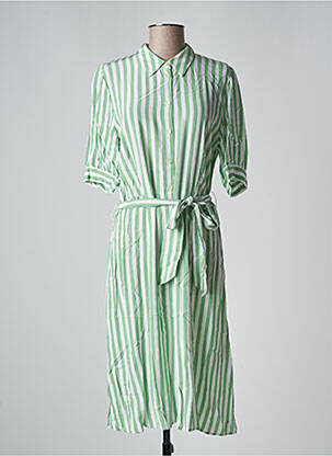 Rochie midi mâneci scurte mâneci scurte verde TOMMY HILFIGER femeie