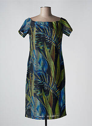 Rochie midi imprimeu fantezie mâneci scurte negru JOSEPH RIBKOFF femeie