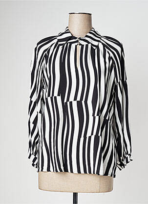 Bluză țesătură poplin mâneci lungi negru CAROLINE BISS femeie