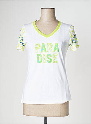 Top țesătură jersey mâneci scurte alb SPORTALM femeie
