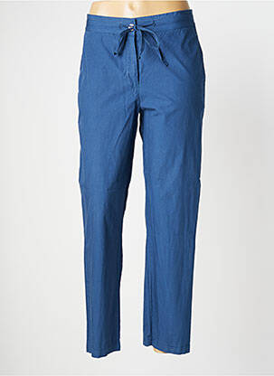 Pantalon drept țesătură poplin mărime normală albastru NICE THINGS femeie