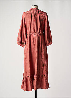 Rochie lungă țesătură crep mâneci 3/4 roz VINTAGE LOVE femeie