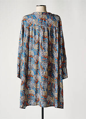 Rochie scurtă croială evazată mâneci lungi albastru PAKO LITTO femeie