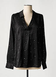 Bluză manșete cu nasturi și deschidere mâneci lungi negru VINTAGE LOVE femeie