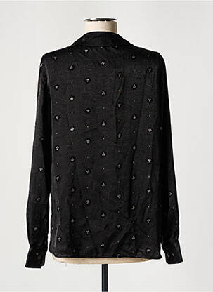 Bluză manșete cu nasturi și deschidere mâneci lungi negru VINTAGE LOVE femeie