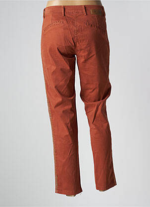 Pantalon chino broderie galoni laterali talie joasă portocalie PAKO LITTO femeie