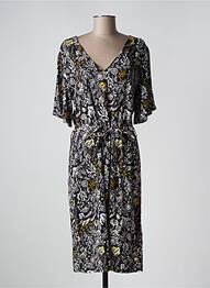 Rochie midi imprimeu fantezie mâneci scurte negru LOLA ESPELETA femeie