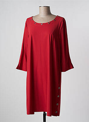 Rochie midi mâneci 3/4 mâneci 3/4 roșu PLATINE COLLECTION femeie