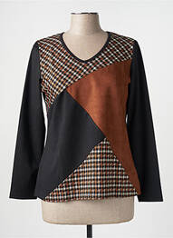 Tricou mâneci lungi mâneci lungi negru FRANCE RIVOIRE femme