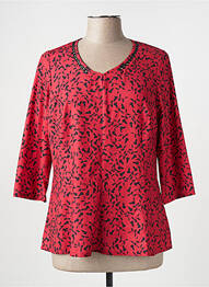 Bluză imprimeu floral mâneci 3/4 roșu GREGORY PAT femme