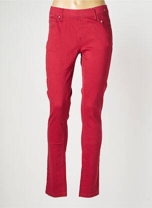 Jegging țesătură poplin talie înaltă roșu S.QUISE femeie