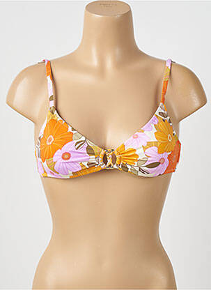Sutien de costum de baie elasticitate top triunghiuri bej WATERCULT femeie