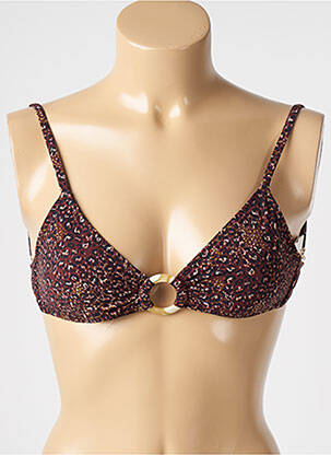 Sutien de costum de baie elasticitate top triunghiuri maro WATERCULT femeie
