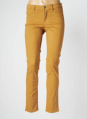 Pantalon slim țesătură poplin mărime normală galben STARK femeie