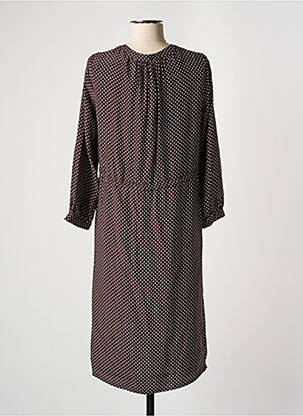 Rochie midi mâneci lungi mâneci lungi maro COMPTOIR DES COTONNIERS femeie