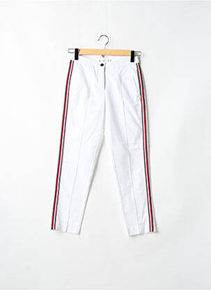 Pantalon chino broderie galoni laterali mărime normală alb TOMMY HILFIGER femeie