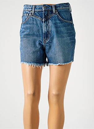 Șort țesătură denim talie înaltă albastru PEPE JEANS femeie