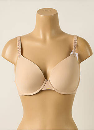 Sutien efect material satinat top sutien modelat bej SIMONE PERELE femeie