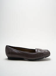Mocasini țesătură satinată toc plat până la 3 cm maro GEOX femeie