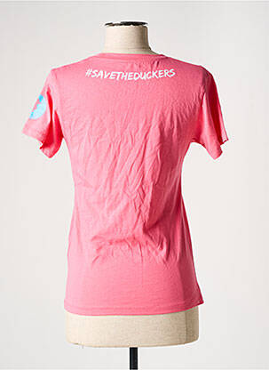 Tricou croială dreaptă mâneci scurte roz SAVE THE DUCK femeie