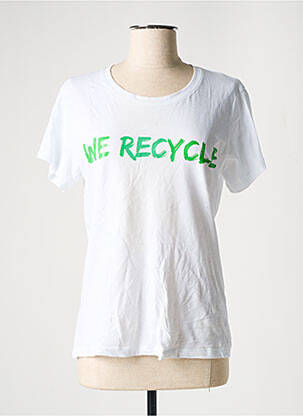 Tricou croială dreaptă mâneci scurte alb SAVE THE DUCK femeie