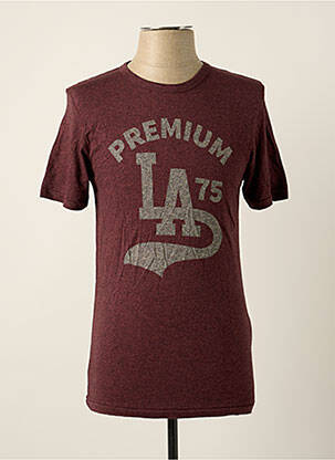Tricou țesătură melanj mâneci scurte roșu JACK & JONES bărbat