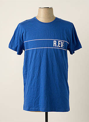 Tricou croială dreaptă mâneci scurte albastru R.EV 1703 BY REMCO EVENPOEL  bărbat