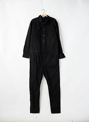Salopetă-pantalon închidere cu nasturi pe față mâneci lungi negru DYJCODE femeie