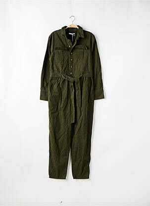 Salopetă-pantalon închidere cu nasturi pe față mâneci lungi verde HAILYS femeie