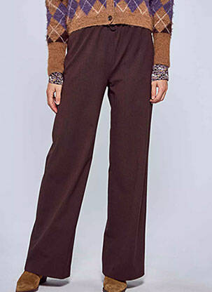 Pantalon drept țesătură poplin mărime normală maro LE FABULEUX MARCEL DE BRUXELLES femeie