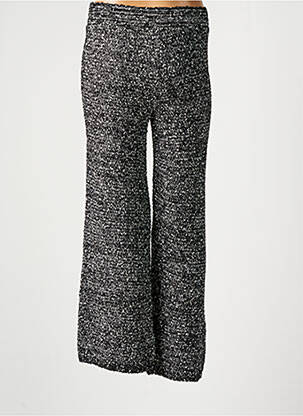 Pantalon larg țesătură poplin mărime normală negru MANGO femeie