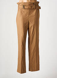 Pantalon drept țesătură poplin mărime normală maro DEUX. BY ELINE DE MUNCK femme