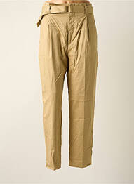 Pantalon drept elasticitate talie înaltă bej MANGO femme