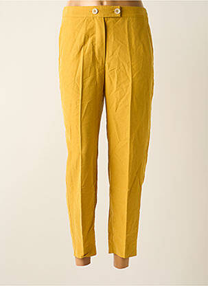 Pantalon 7/8 talie înaltă talie înaltă galben MANGO femeie