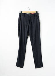 Pantalon slim închidere cu fermoar sub clapetă cu nasturi albastru BRUCE & BUTLER  homme