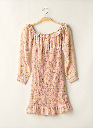 Rochie midi imprimeu floral mâneci lungi roz BOOHOO femeie
