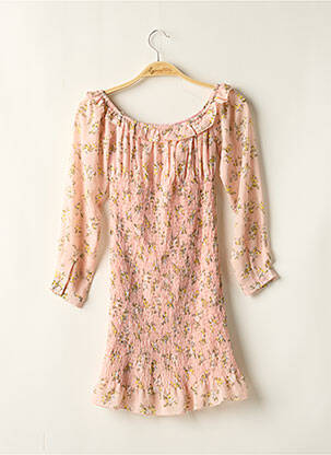 Rochie midi imprimeu floral mâneci lungi roz BOOHOO femeie