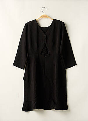 Rochie midi mâneci 3/4 mâneci 3/4 negru SUNCOO femeie