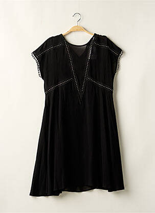 Rochie midi țesătură crep mâneci scurte negru SUNCOO femeie