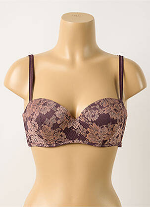 Sutien efect material satinat top bentiță violet LINGADORE femeie